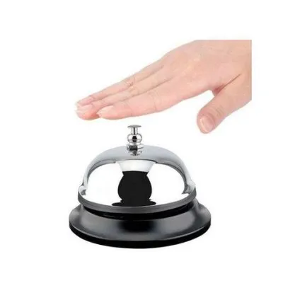 Reception Desk Counter Call Bell For Hotel Bank Service -Silver. 1