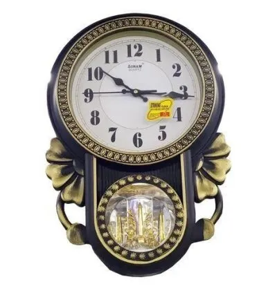Large Pendulum Wall Clock Watch - Black, Purple, Violet 1