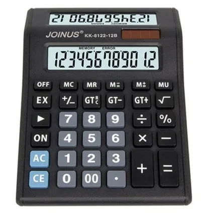 Joinus 12 Digit Large Lcd Display Calculator - Black 1