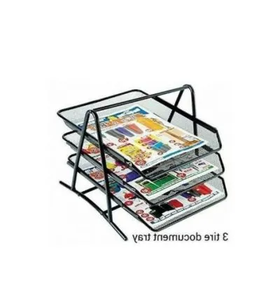Genuine Document Tray 3 Tier + 2 Free Blue Pens + 1 Free Black Maker - Black 1