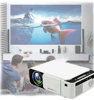 T5 HD LED Projector With In-Built YouTube APP, Connect With Pc, Laptop, Phone - White 1
