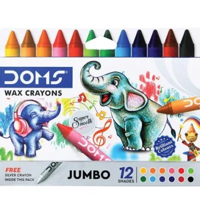 Doms *DOMS Non Toxic Jumbo 12 Shades Wax Crayon 1