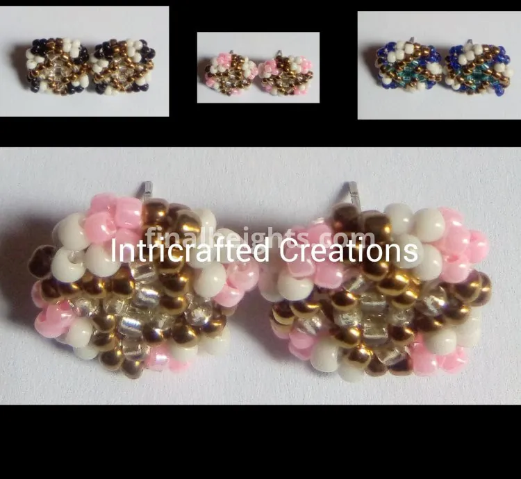 Beaded stud earrings