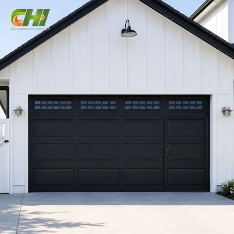 Double Traditional Pedestrian Garage Door with Window for Distributors