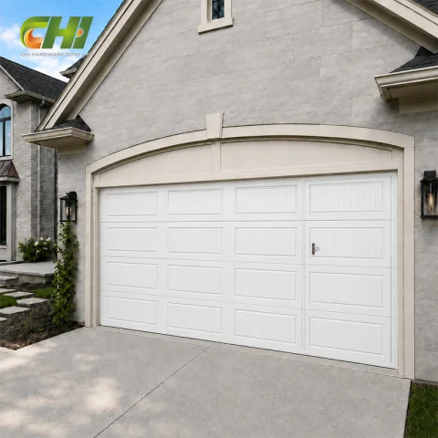 Double Traditional Pedestrian Garage Door with Window for Distributors