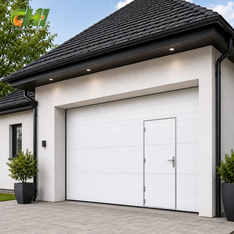Residential Single Modern Garage Door with Pedestrian Door OEM Orders