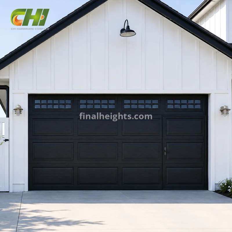 Double Traditional Pedestrian Garage Door with Window for Distributors