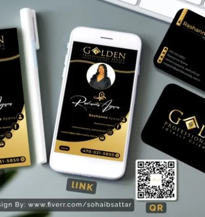 I will design clickable digital business card virtual business card or physical card