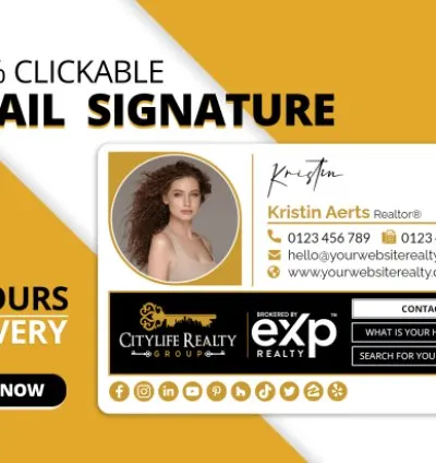 I will do business html email signature design with logo
