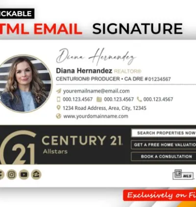 I will make a clickable HTML email signature for outlook, gmail, etc