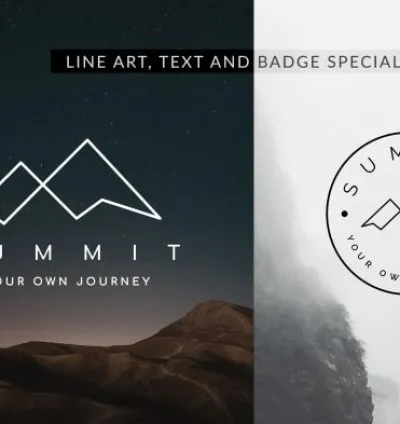 I will do modern line art text or badge logo design