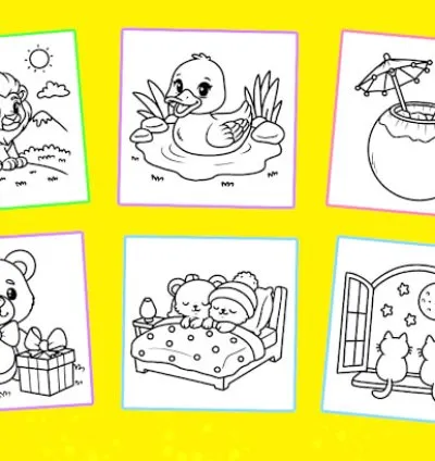 I will draw bold and easy coloring book pages for kids and adults